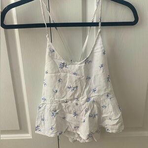 Hollister Floral XXS Tie Tank Top